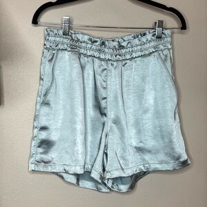 MELISSA NEPTON Lauren (Metallic Blue/Gray) High Waist Shorts - medium‎